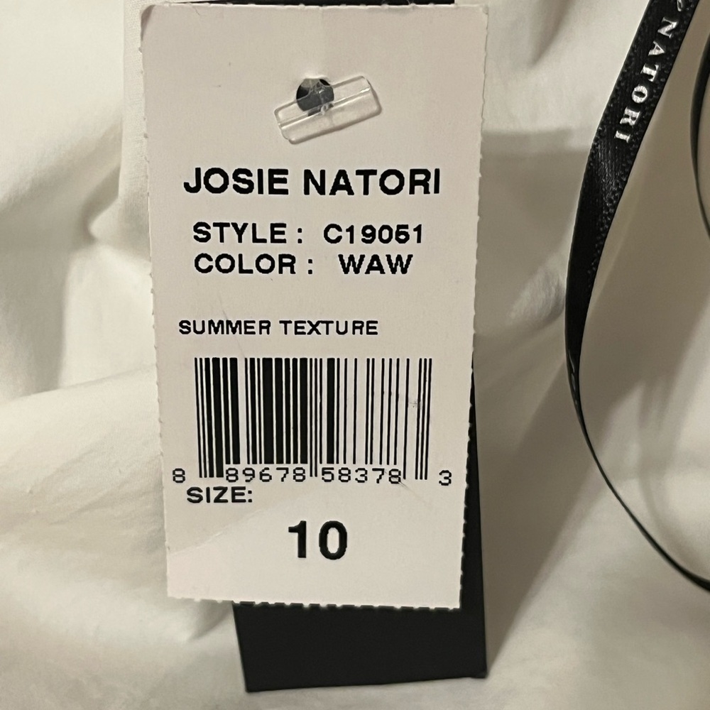 Natori White Ruched Peplum Jacket size 10 - Picture 7 of 10